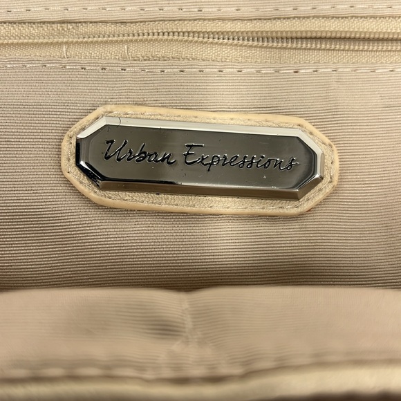 Urban Expressions Marina Clutch Woven Straw Handbag MOD Wood Handle - Picture 6 of 11